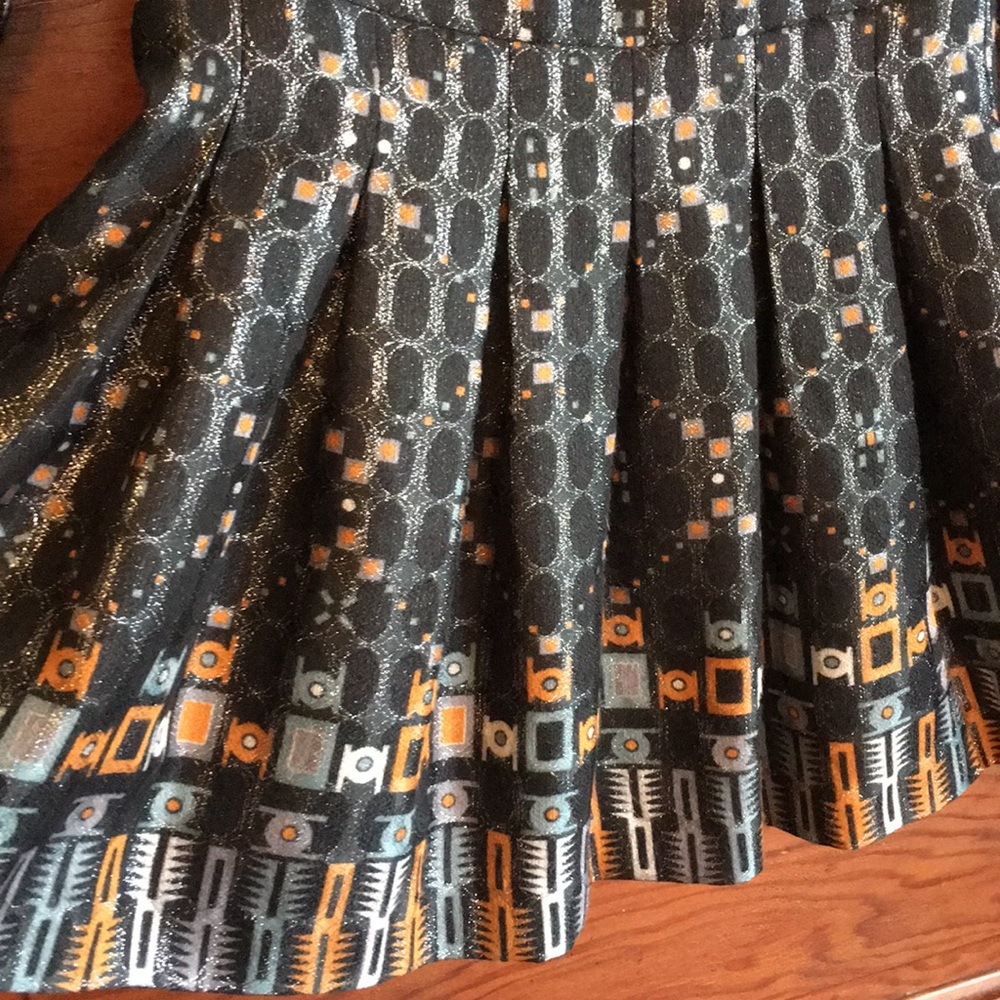 H&M pleated minidress metallic print - Picture 2 of 8